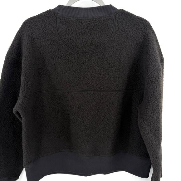 Everlane the ReNew Teddy Fleece Oversized Crew Sweatshirt in black Size S - Picture 8 of 10